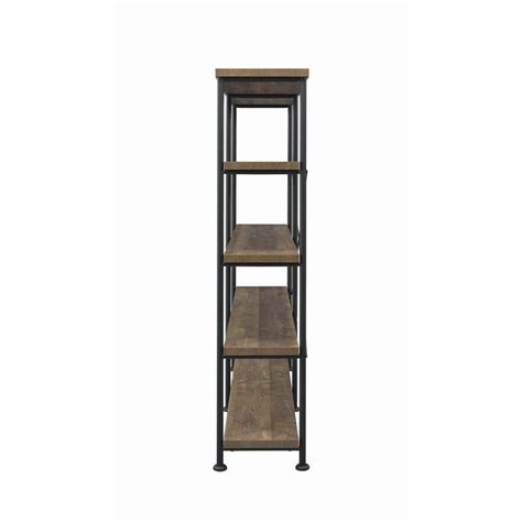 Buy Benzara 4 Tier Wood and Metal Frame Bookcase with Criss Cross ...
