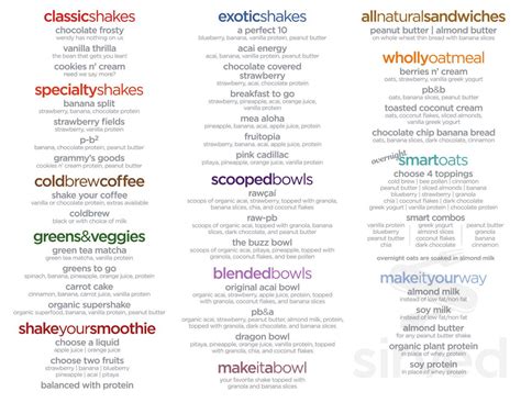 Menu for Shake Smart in Riverside, CA | Sirved