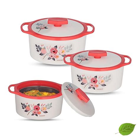 Buy Trueware Floraa Casserole | Inner Steel Outer Plastic | Airtight ...