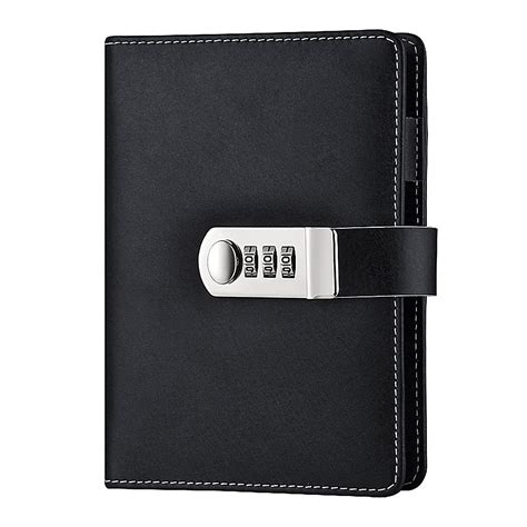 NectaRoy Lock Journal Lockable Refillable Diary, PU Leather Cover ...
