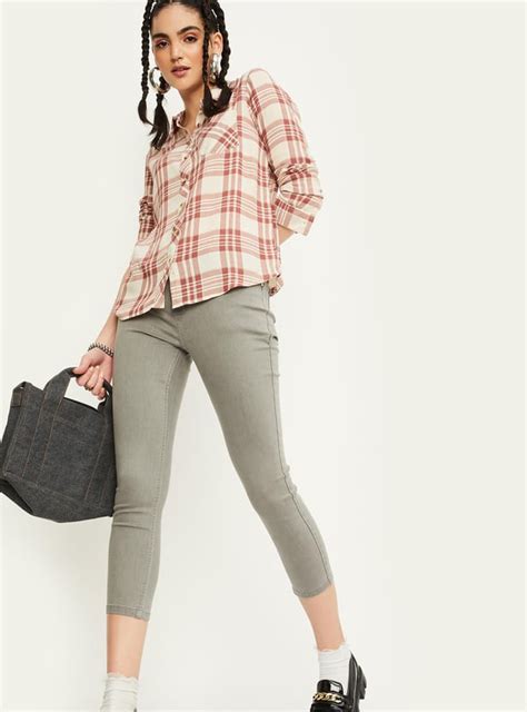 Buy Women Solid Ankle Grazer Jeans Online at just Rs. 999.0 ...