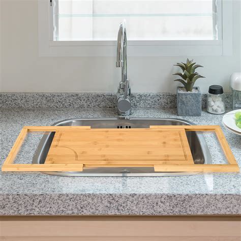 WILLOWDALE Over The Sink Cutting Board for Kitchen, Bamboo Cutting ...
