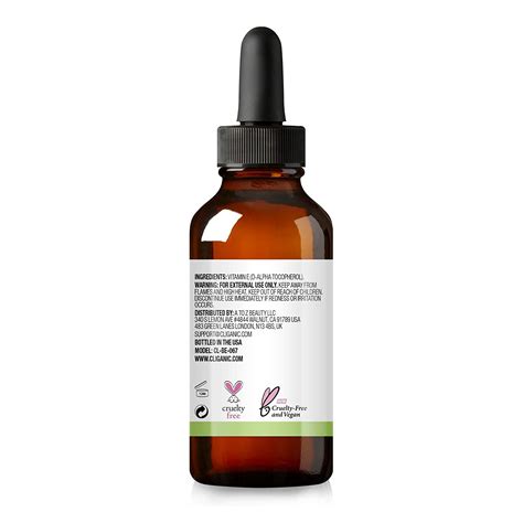Buy Cliganic 100% Pure Vitamin E Oil - 60,000 IU, Non-GMO Verified ...