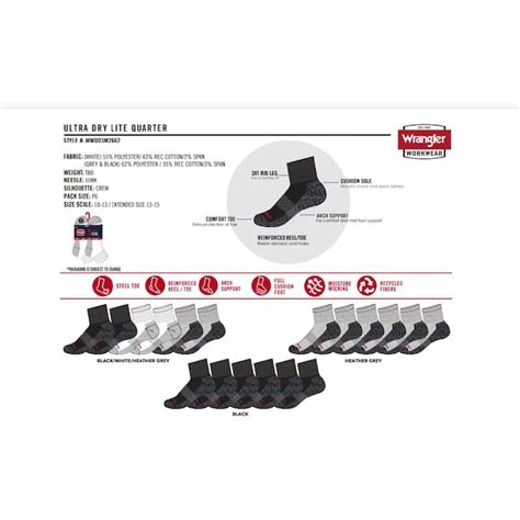 Wrangler Men's Medium Cotton polyester blend Mid Socks 6 -Pack in the ...