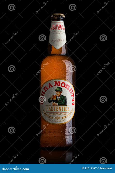 6 Pack Of Birra Moretti Beer On Wooden Barrel With Dark Background ...