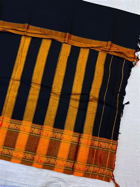 Black Zari Border Bhagyanagar Cotton Saree – The Loom Store