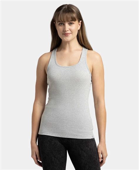 Buy Super Combed Cotton Rib Fabric Slim Fit Solid Racerback Styled Tank ...