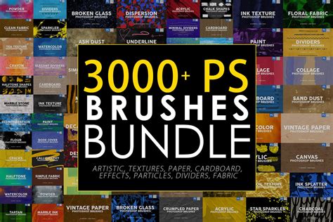 3000 Photoshop Brushes Bundle, Photoshop Overlays, Effects Brushes ...