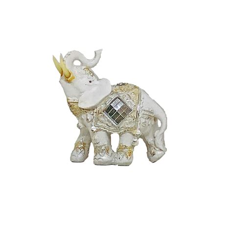 ShopMeFast Resin Craft Feng Shui Bejeweled Trunk Up Mini Elephant ...