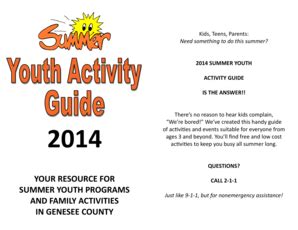 Fillable Online prioritychildren Summer Youth Activity Guide - Priority ...