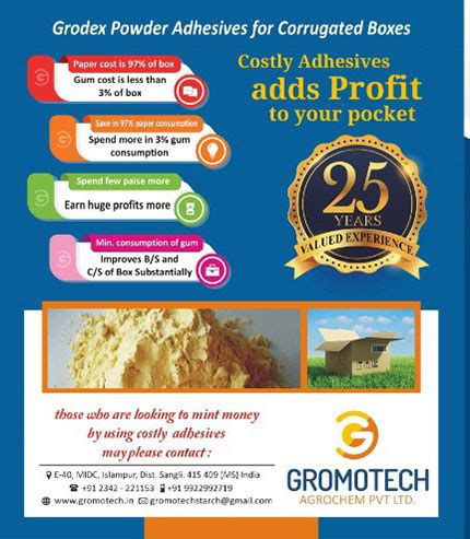 Moisture Resitant Adhesives for Corrugated paper board industries.