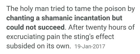 What did the holy man do to 'tame the poision' of the scorpion - Brainly.in