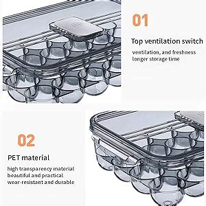 Buy GLIVE (LABEL) 24 Grids Egg Holder Transparent Egg Tray Storage Box ...