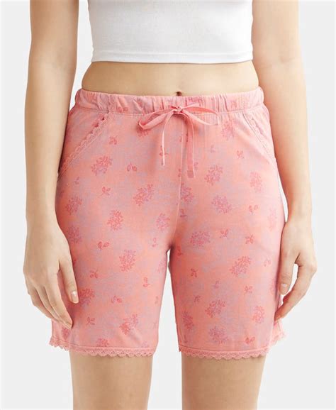 Buy Micro Modal Cotton Relaxed Fit Printed Shorts with Side Pockets ...