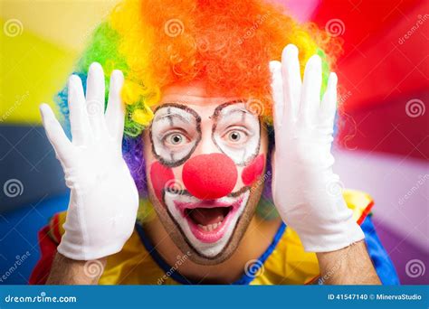 Clown making a funny face stock photo. Image of entertainment - 41547140