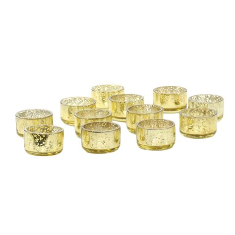 Buy Koyal Mercury Tealight Candle Holders, 12-Pack Set, Petite Aged ...