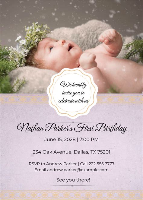 Baby Birthday Invitation Card Design Psd Free - Infoupdate.org