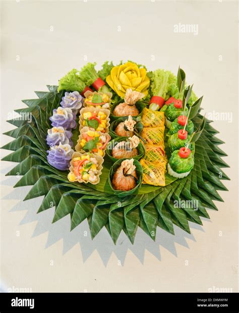 traditional Royal Palace Thai cuisine, cho muang dumplings, Bangkok ...