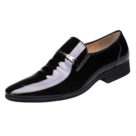 Vedolay Men's Black Leather Oxford Dress Shoes, Formal Comfort, Size 10 ...