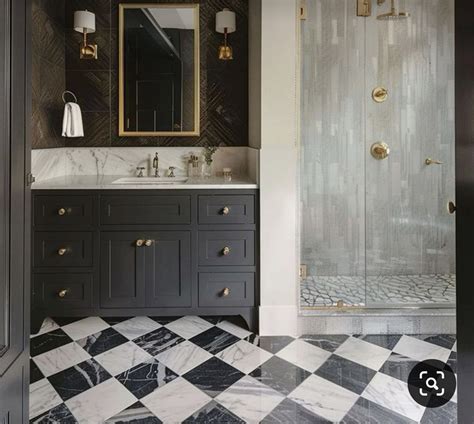 Pin by Melia Radford on Dream Home | Marble bathroom floor, Black and ...