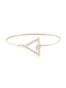 Buy ZAVERI PEARLS Rose Gold Cubic Zirconia Contemporary Bangle Style ...