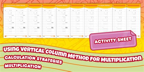 Using Vertical Column Method Multiplication Activity Sheets