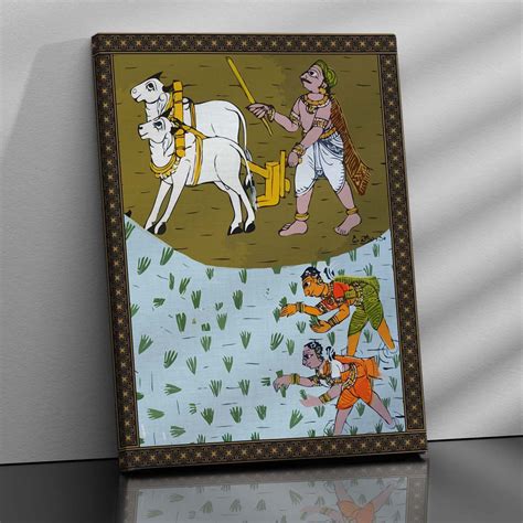 Traditional Inidan Folk Art - Cheriyal scroll Canvas Art Prints For Ho ...