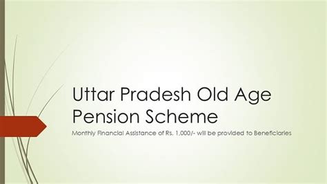 Uttar Pradesh Old Age Pension Scheme | Government Schemes Updates