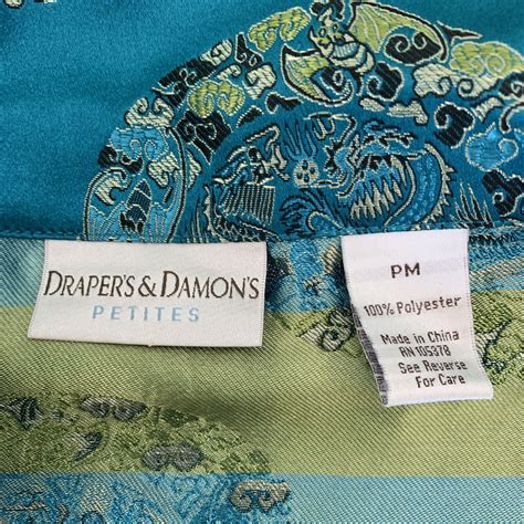 DRAPER'S and DAMON'S Petites Asian Satin-Look Teal Bl… - Gem