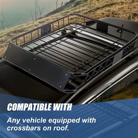 Auto Dynasty Mild Steel Roof Rack Cargo Carrier Basket - 53.5'' x India ...