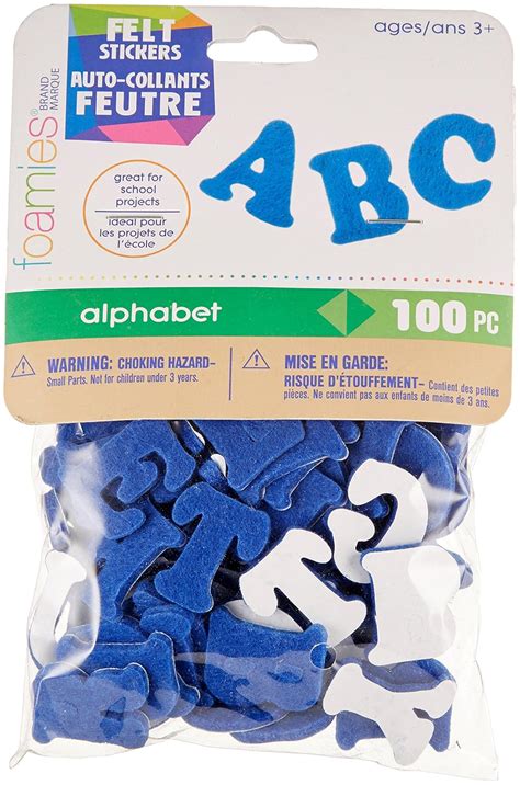 Darice FLT-1012 100Piece, Felties Felt Stickers, Royal Blue Alphabet ...