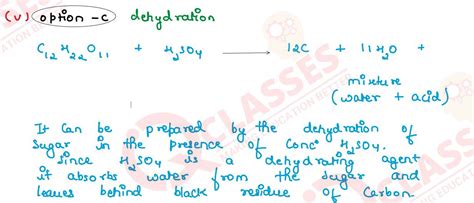(v) Glucose reacts with concentrated sulphuric acid to give a very pure ...