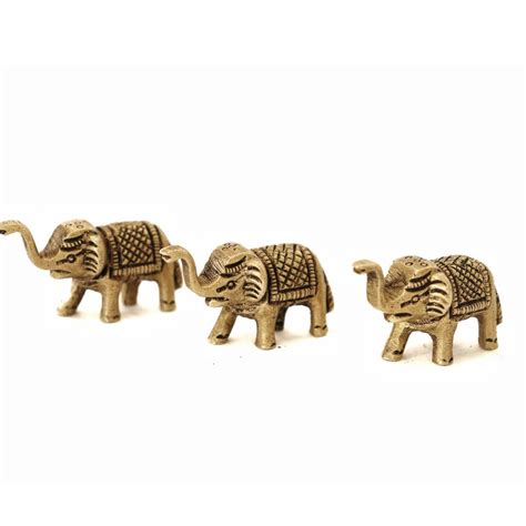 Brass Elephant Idol - 1.5 Inch - 3 PCS – The Spiritual Living