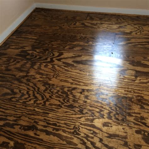 DIY Burnt Plywood Flooring