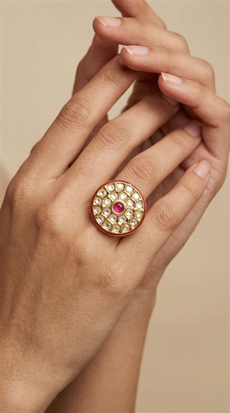Kundan Heritage Ruby Centerpiece Ring – hiraanya