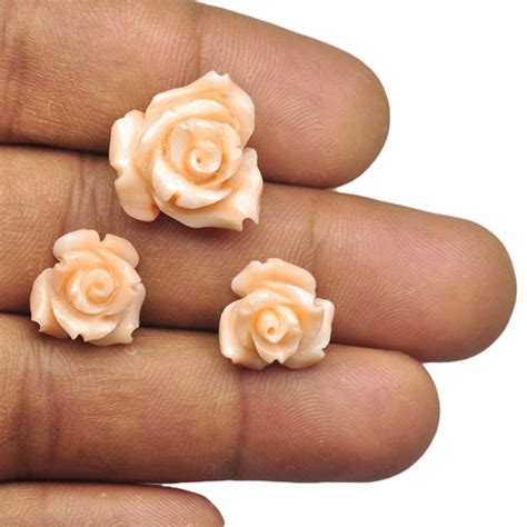 25.19-Carat 3-Pc Set of Rose Carvings (Carved from Coral) :: $945 USD ...