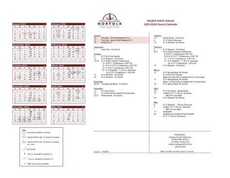 Norfolk Public School District NE Calendar 25-26 Revised [pdf] - EduCounty