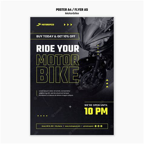 Realistic motorbike business poster template | Premium PSD
