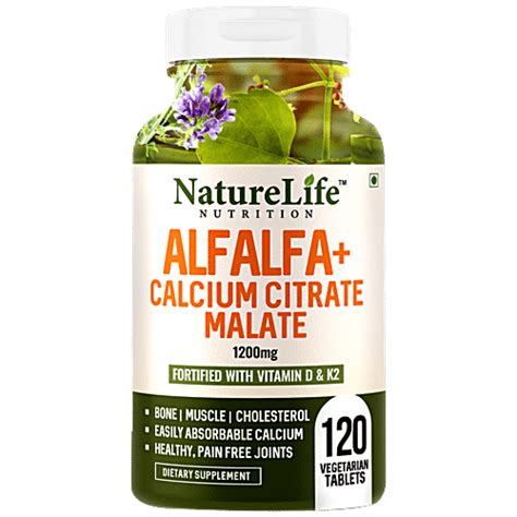 Buy Nature Life Nutrition Alfalfa Calcium Citrate Malate Dietary ...