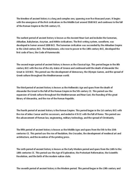 Timeline of Ancient History | PDF