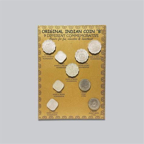 The Bombay Store 9 Indian Commemorative Coins (Assorted coin designs)
