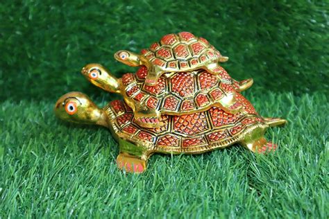 Buy Salvus APP SOLUTIONS Metal Handmade Red & Gold Turtle/ Tortoise ...