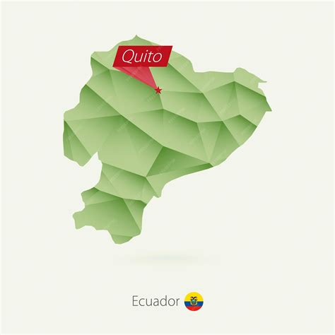 Premium Vector | Green gradient low poly map of Ecuador with capital Quito