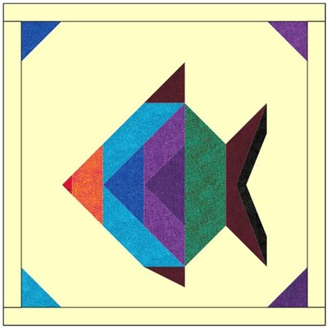 Fish Quilt Block Pattern 的图像结果