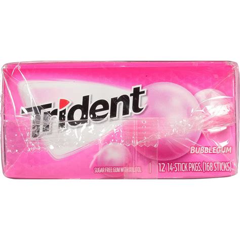 Trident Bubblegum Sugar Free Gum 12 Packs of 14 Pieces (168 Total ...