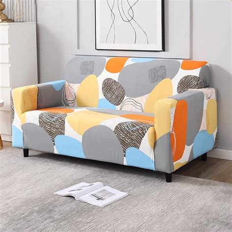 HOKIPO Polyester Blend Elastic Stretchable Universal Sofa Cover 2 ...