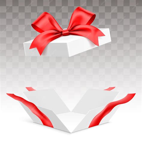 White Gift Box Red Ribbon