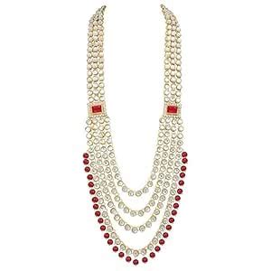 Buy I Jewels 5 Layered Traditional Gold Plated Dulha Moti Mala with ...