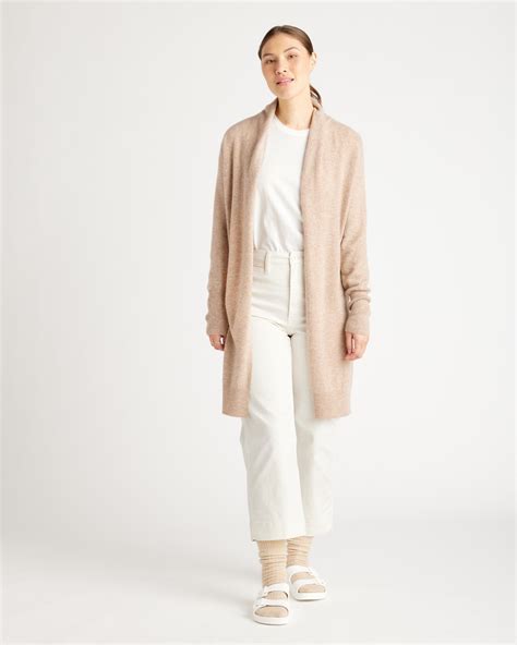Mongolian Cashmere Duster Cardigan Sweater - L / Oatmeal | Long ...