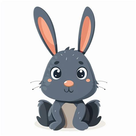 A cartoon rabbit with long ears and a black nose | Premium AI-generated ...
